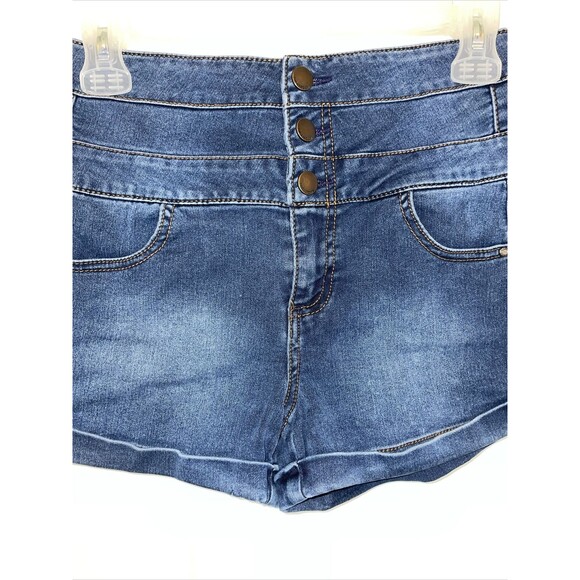 Tinseltown High Rise Shorts Women's Denim Shorts Light Wash Size 1 - Picture 3 of 7